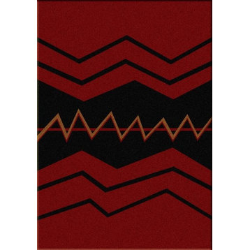 War Path Rug, Red, 4'x5', Rectangle