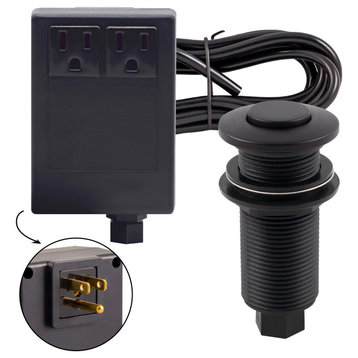 Disposal Air Switch and Dual Outlet Control Box, Matte Black