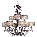Maxim - Maxim Mondrian Nine Light Umber Bronze Drum Shade Chandelier - This Nine Light Drum Shade Chandelier is part of the Mondrian Collection and has an Umber Bronze Finish. It is Dry Rated.