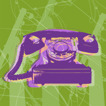 Rotary Telephone Pop Art, 24x24 Rolled