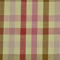 Paroo Cotton Blend Middle Check Curtains & Drapes Upholstery Fabric in Cardinal - Upholstery Fabric