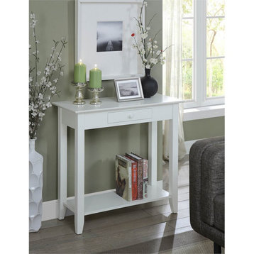Convenience Concepts American Heritage Hall Table in White Wood Finish