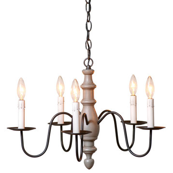 Irvins Country Tinware Country Inn Chandelier in Earl Gray - 5 Light