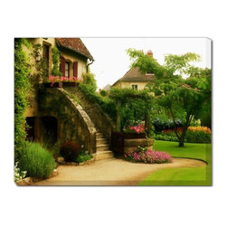 L'escalier Outdoor Canvas Art - Artwork