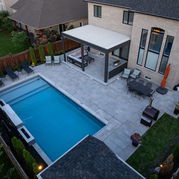 Complete Backyard Transformation with Pool, Fire Feature & Outdoor Kitchen