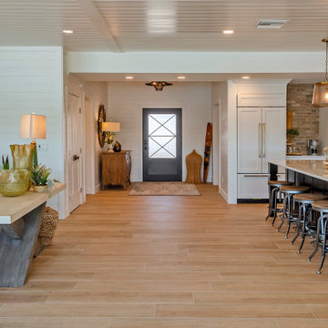 Modern Open Concept Kitchen With Inviting Entryway Design