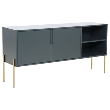 Gray buffet table wood TV stand table stainless steel sideboard table