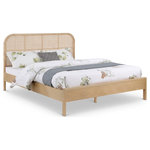 Meridian Furniture - Siena Ash Wood Bed, Natural, Queen - Balance timeless beauty and classic lines with a modern aesthetic when you bring home this Siena bed. This queen-size bed is made from solid ash wood, so you can trust its resilient durability for long-term use. The rich natural finish on ash veneer lends it a beautiful aesthetic while the natural cane insert on the headboard adds a hard-to-miss contrast that drives home the bed's elegance and sophistication.