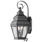 Livex Lighting - Exeter Outdoor Wall Lantern, Black - Finished in black with clear water glass, this outdoor wall lantern offers plenty of stylish illumination for your home's exterior.