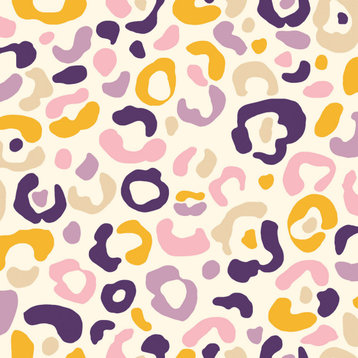 Multi Purple Leopard Spots Peel & Stick Wallpaper, Bolt