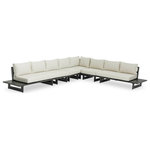 Meridian Furniture - Maldives Cream Water Resistant Fabric Outdoor Patio Modular Sectional - Create your own custom contemporary look on the deck or porch with the addition of this Maldives outdoor patio armless chair. Part of a large collection that lets you mix and match modular pieces to get the look you crave most. This modular sectional has cream water resistant fabric with a base made from grey aluminum, so it's sturdy, tough, and ready to face the elements with impeccable beauty, season in and season out. Shop the contemporary pieces in this collection to create the outdoor entertaining area of your dreams.
