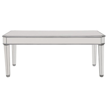Elegant Contempo Rectangle Dining Table Hand Rubbed Antique Silver