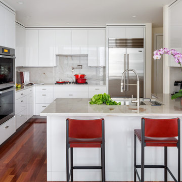 Boston, MA - White High Gloss Kitchen