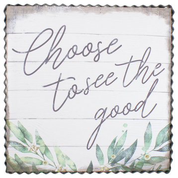 Metal Framed "Choose to See the Good" Decorative Canvas Wall Art 12"