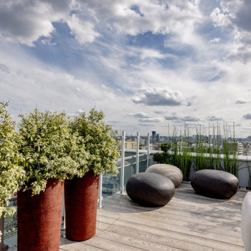Aménagement d'un toit terrasse à Paris 20