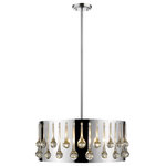 Z-Lite - Oberon 5 Light Pendant, Chrome - Frame a seating ensemble, dining space, or entryway in grand style with a fixture designed to impress. Crafted from chrome finish steel and beautiful crystal glass, this five-light pendant delivers a crown-inspired look that radiates illumination and elegance