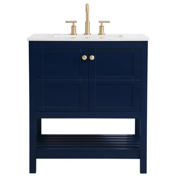 Elegant VF16430BL 30"Single Bathroom Vanity, Blue