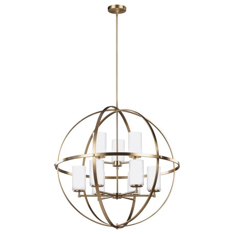 Sea Gull Lighting 9-Light Chandelier, Satin Bronze