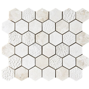 10 3/8"x12" Diana Royal Textured Hexagon Modern Mosaic