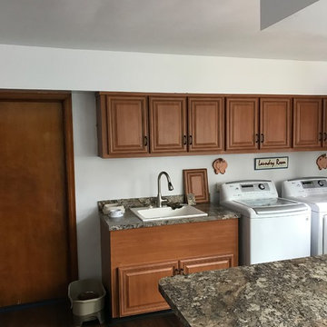 cabinet refacing---cherry with new countertops