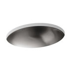 Kohler Bachata Drop-In/Under-Mount Bathroom Sink with Luster Finish, No Overflow