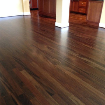 Stained Tiger Wood Floors to Eliminate Orange Color