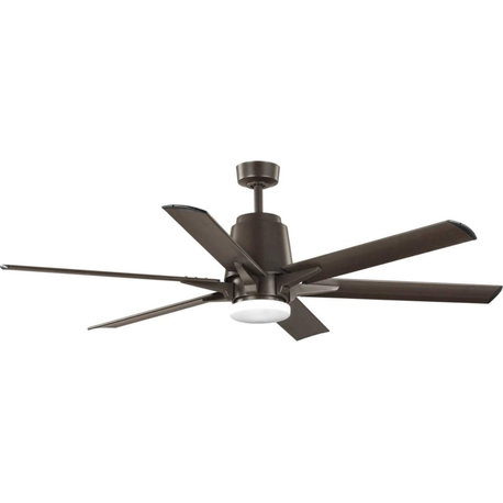 Progress Arlo 60" 6 Blade Ceiling Fan With LED Archit. Bronze