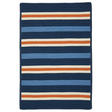 Painter Stripe Rug, Set Sail Blue, 4'x6'