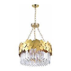 CWI Lighting 1100P24-6-169 6-Light Down Chandelier With Medallion Gold Finish