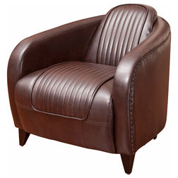 Midcentury Armchairs And Accent Chairs Avion Brown Leather Club Chair