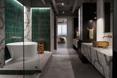 Bathroom - industrial bathroom idea in Phoenix