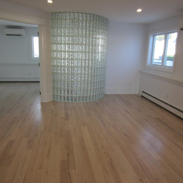 WATER MILL: 4" RED OAK INSTALLED AND PICKLED - 3 COATS BONA TRAFFIC SATIN