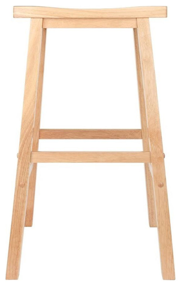 Winsome Satori 29" Transitional Solid Wood Saddle Bar Stool in Natural - Thumbnail 5