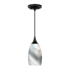 Milano Mini Pendant, Oil Rubbed Bronze, Marble Swirl Glass