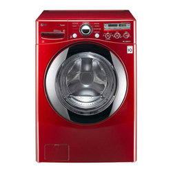 LG 3.6-cu ft High-Efficiency Front-Load Washer w/Steam Cycle (Wild Cherry Red) - Washing Machines