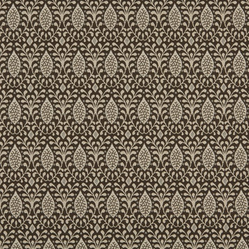 Brown And Tan Vines Leaves Diamond Indoor Outdoor Upholstery Fabric By The Yard