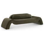 Meridian Furniture - Austin Upholstered Sofa, Green, Velvet, Sofa - Dare to be different with the Austin green velvet sofa. Its avant-garde design and luxurious velvet upholstery offer a truly unexpected seating experience. The sofa is a modern marvel that redefines comfort and style with its innovative design to create a truly unforgettable piece.
