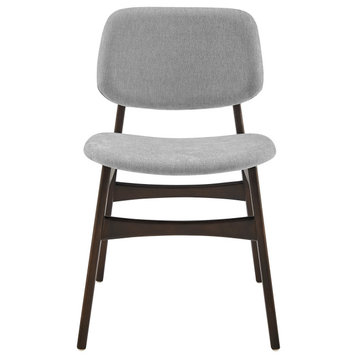 Gunther Side Chair With Gray Fabric and Dark Walnut Frame Set of 2