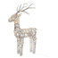 60cm Grey Wicker Standing Reindeer Outdoor, Warm White LED