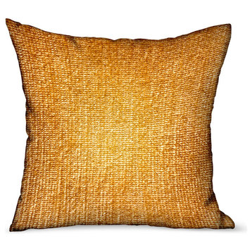 Plutus Honey Lust Brown Solid Luxury Outdoor/Indoor Throw Pillow, 16"x16"