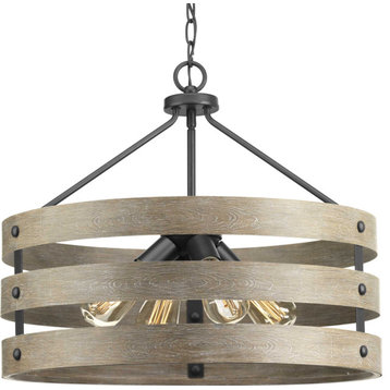 Progress Lighting P500023 Gulliver 4 Light 22"W Drum Chandelier - Graphite