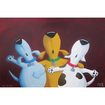 Marmont Hill, "Three Dog Night" by Mike Taylor Painting on Wrapped Canvas, 24x16
