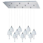 ET2 Lighting - ET2 Lighting E93926-11SN Chute - Ten Light RapidJack Pendant and Canopy - Chute collection's blown glass domes, available inChute Ten Light Rapi Satin Nickel Matte W *UL Approved: YES Energy Star Qualified: n/a ADA Certified: n/a  *Number of Lights: Lamp: 10-*Wattage:35w G4 Xenon bulb(s) *Bulb Included:Yes *Bulb Type:G4 Xenon *Finish Type:Satin Nickel