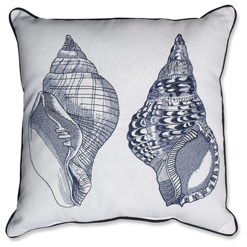 Embroidered Sanibel Shells Corded Throw Pillow