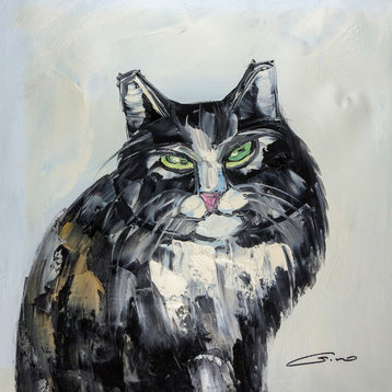 Black Cat Wall Art, 24"x24"
