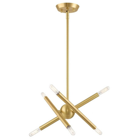 Livex Lighting Soho - Six Light Chandelier, Satin Brass Finish