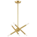 Livex Lighting - Livex Lighting Soho - Six Light Chandelier, Satin Brass Finish - An iconic mini chandelier, the Soho features an orSoho Six Light Chand Satin BrassUL: Suitable for damp locations Energy Star Qualified: n/a ADA Certified: n/a  *Number of Lights: Lamp: 6-*Wattage:60w Candelabra Base bulb(s) *Bulb Included:No *Bulb Type:Candelabra Base *Finish Type:Satin Brass