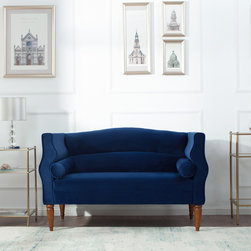 Joanna Camelback Love Seat, Navy Blue - Products