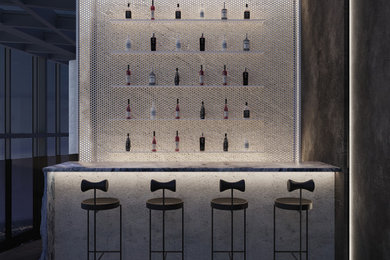 Идея дизайна: домашний бар в современном стиле