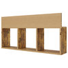 Danya B. Modern 3 Cube Floating Wall Shelf With Display Ledge, Pine